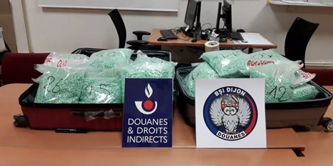 Les douanes de Dijon ont saisi 66 kilos d'ecstasy la semaine dernière sur l’autoroute A6